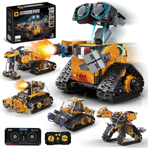 YGNNXRN 5 in 1 Technik Roboter Kinder für Jungen, STEM RC Roboter mit APP-Fernsteuerung Technik Programmierbares Bauspielzeug Geburtstagsgeschenk ab 6+ 8-2 13 14 15 Jahre Jungen von YGNNXRN