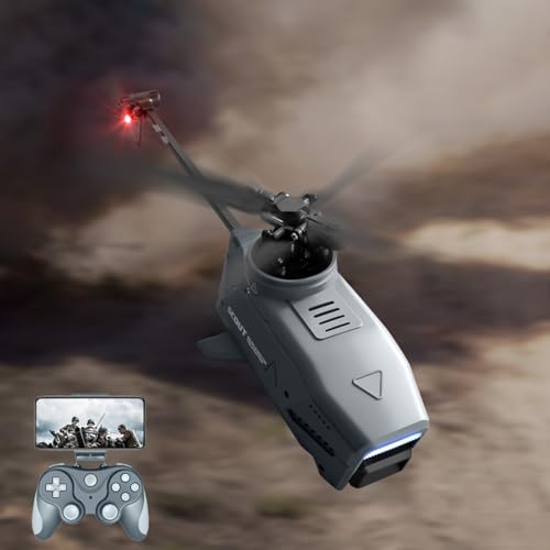 YGWXYYZJ Drohne RC Hubschrauber, 4-Kanal-2.4-GHz Mini-RC- Helikopter Mit 1080P-HD-Kameramit KI-Erkennung, 6-Achsen-Gyro-Höhenhaltefunktion, Start/Landung Mit Einer Taste Für Anfänger (L1) von YGWXYYZJ