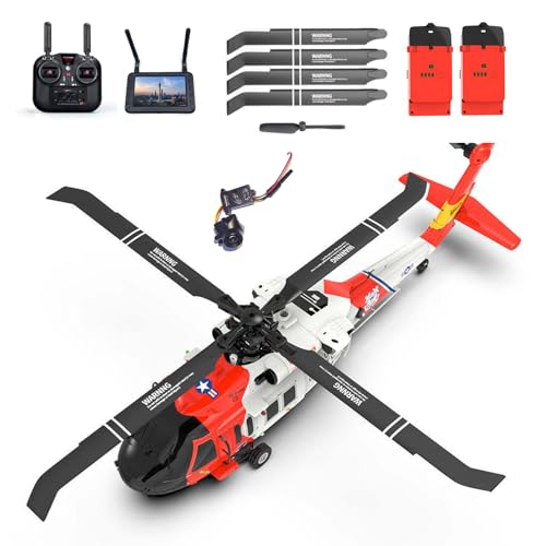 YGWXYYZJ Hubschrauber Ferngesteuert für Erwachsene, RC Helikopter Spielzeug mit 3D Stunt 5.8G Bildübertragung, GPS Positionierung Helikopter Flugzeug Geschenk Hobby-Grade Modell (with Camera) von YGWXYYZJ