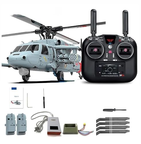 YGWXYYZJ RC Ferngesteuert Hubschrauber mit Kamera 2 Akku, 2.4Ghz RC Helikopter mit Schwebefunktion, Landung/Login mit einem klick, 6G/3D Stunt Copter Modell für Erwachsene (Color : Basic Model) von YGWXYYZJ