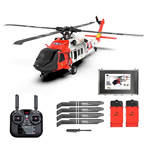 YGWXYYZJ RC Helikopter Für Erwachsene Dual Brushless Motors Direct-Drive 6CH RC Hubschrauber Ferngesteuert Einstellbarer Flugregler Mit 5.8G Bildübertragung 2 Intelligente Akkus (A) von YGWXYYZJ