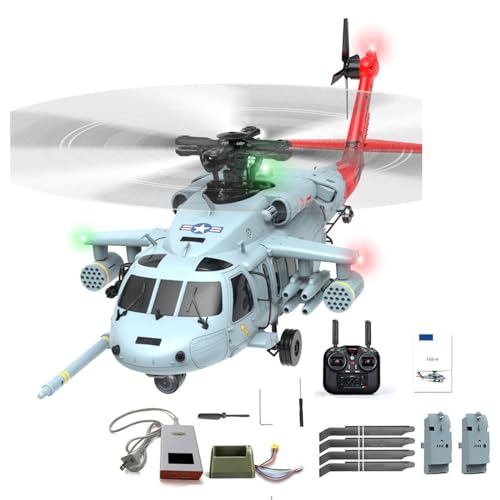 YGWXYYZJ RC Helikopter mit Kamera, Generisch RC Bürstenloser Hubschrauber, 6G/3D Stunt Copter Modell Mit Zwei Batterien In/Outdoor Ferngesteuertes Flugzeug für Erwachsene (Color : Basic Model) von YGWXYYZJ