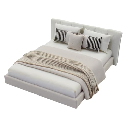 Cream Styles Miniatur Doppelbett Mit Beddings Schlafzimmermöbel Realistisches Detaillierende Design Für 1/20 Puppenhäuser Dekore Cream Styles Miniatur Doppelbett Mit Beddings Schlafzimmermöbel Realistisches Detaillierende Design Für 1/20 Puppenhäuser Dekore von YGXNHOG