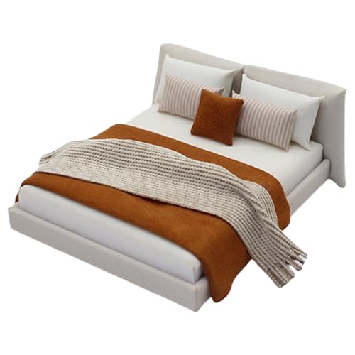 Cream Styles Miniatur Doppelbett Mit Beddings Schlafzimmermöbel Realistisches Detaillierende Design Für 1/20 Puppenhäuser Dekore Cream Styles Miniatur Doppelbett Mit Beddings Schlafzimmermöbel Realistisches Detaillierende Design Für 1/20 Puppenhäuser Dekore von YGXNHOG
