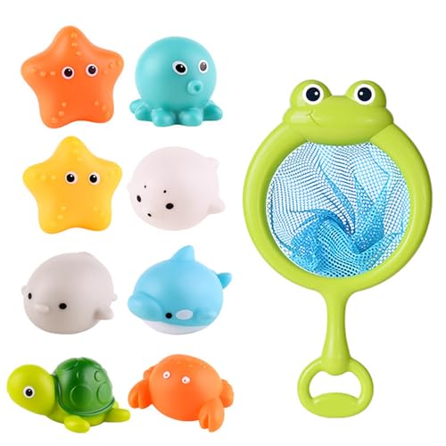 YGXNHOG 9 Stücke Schöne Meereskreaturen Badespielzeug Mit Sensoren Licht Für Kinder 3 Jahren Ideal Für Wasserspiel von YGXNHOG
