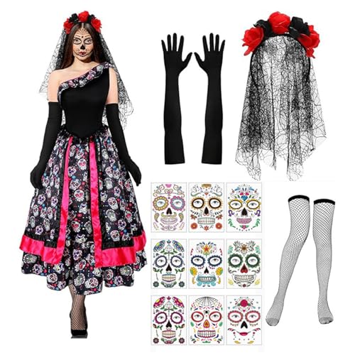 YGXNHOG Der Deads Kostümzubehör Dias Des Los Muerto Frauen Kostüm Halloween Cosplay Kostüm Blumenkronen Stirnbänder YGXNHOG Der Deads Kostümzubehör Dias Des Los Muerto Frauen Kostüm Halloween Cosplay Kostüm Blumenkronen Stirnbänder von YGXNHOG