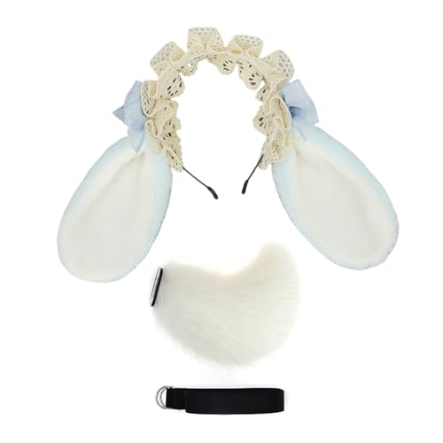 YGXNHOG Hasen Kostüme Bunnies Ohrhörer Stirnband Schwanz Kunstpelze Schwanz Ohren Stirnband Weihnachten Halloween Cosplay Kostüm YGXNHOG Hasen Kostüme Bunnies Ohrhörer Stirnband Schwanz Kunstpelze Schwanz Ohren Stirnband Weihnachten Halloween Cosplay Kostüm von YGXNHOG
