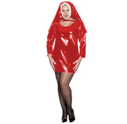 YGZHANYUANOKU Club Wet Look PVC-Nonnen-Uniform, figurbetontes Kleid mit Kopfbedeckung, Kunstlatex, Nonne, lustiges Cosplay-Kostüm, Kleid, Halloween, Party, anpassbar, Rot, Größe M YGZHANYUANOKU Club Wet Look PVC-Nonnen-Uniform, figurbetontes Kleid mit Kopfbedeckung, Kunstlatex, Nonne, lustiges Cosplay-Kostüm, Kleid, Halloween, Party, anpassbar, Rot, Größe M von YGZHANYUANOKU