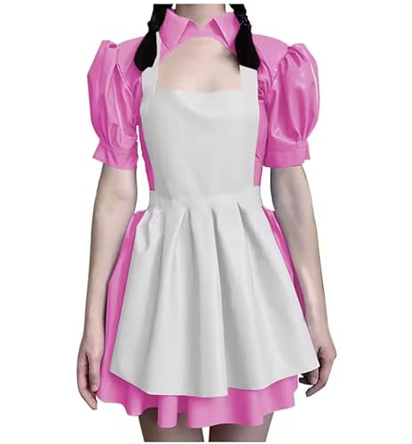 YGZHANYUANOKU Cosplay-Kostüm, PVC-Leder, Lolita-Kleid, Dienstmädchenschürze, Karneval, Halloween, Kostüme, Maskerade, Party, anpassbar, Rosa, Größe M YGZHANYUANOKU Cosplay-Kostüm, PVC-Leder, Lolita-Kleid, Dienstmädchenschürze, Karneval, Halloween, Kostüme, Maskerade, Party, anpassbar, Rosa, Größe M von YGZHANYUANOKU