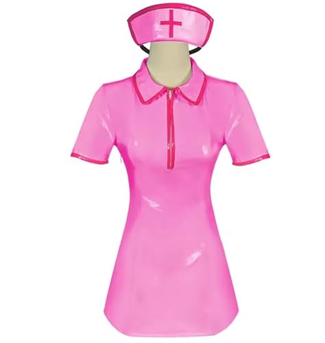 YGZHANYUANOKU Dienstmädchen-Kostüm für Damen und Erwachsene, PVC-Leder, Spiel-Cosplay-Uniform, anpassbar, Rosa, Größe XXL YGZHANYUANOKU Dienstmädchen-Kostüm für Damen und Erwachsene, PVC-Leder, Spiel-Cosplay-Uniform, anpassbar, Rosa, Größe XXL von YGZHANYUANOKU