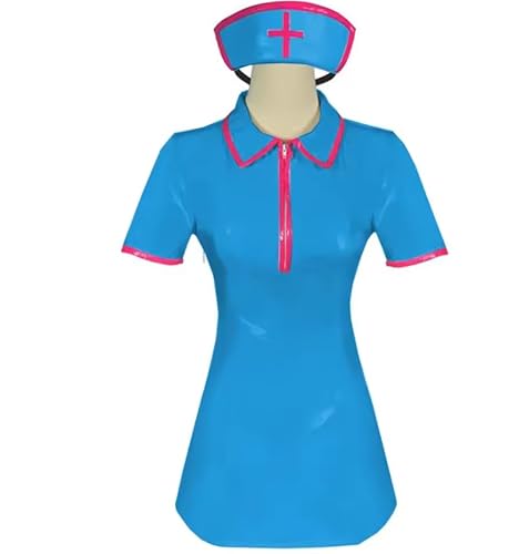 YGZHANYUANOKU Dienstmädchen-Kostüm für Damen und Erwachsene, PVC-Leder, Spiel-Cosplay-Uniform, anpassbar, Seeblau, Größe XXL YGZHANYUANOKU Dienstmädchen-Kostüm für Damen und Erwachsene, PVC-Leder, Spiel-Cosplay-Uniform, anpassbar, Seeblau, Größe XXL von YGZHANYUANOKU