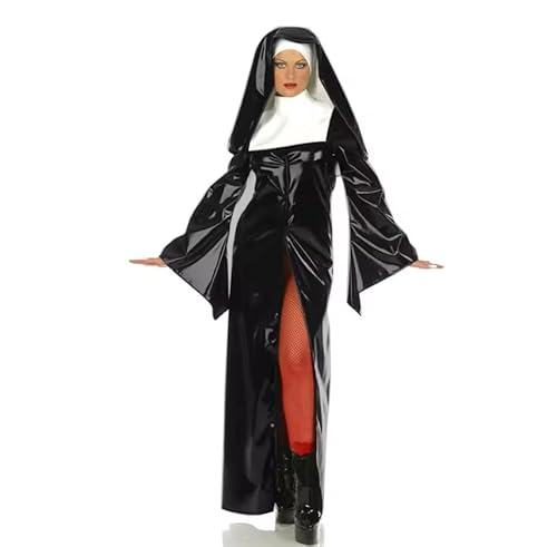 YGZHANYUANOKU Halloween-Cosplay-Kostüm, langärmelig, PVC-Lederkleid mit Kopftuch, Karneval, Fantasie-Kostüm, personalisierbar, schwarz, Größe 5XL YGZHANYUANOKU Halloween-Cosplay-Kostüm, langärmelig, PVC-Lederkleid mit Kopftuch, Karneval, Fantasie-Kostüm, personalisierbar, schwarz, Größe 5XL von YGZHANYUANOKU