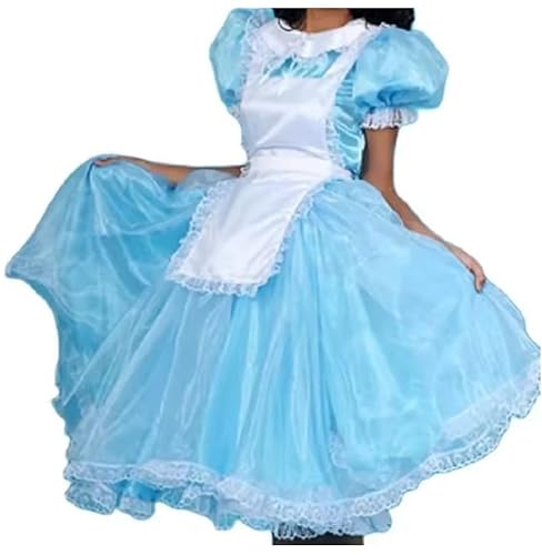 YGZHANYUANOKU Lange Sissy Organza-Schürze, unabhängige Schürze, Puppenkragen, langes Kleid, Dienstmädchen-Outfit, individuelles Halloween-Kostüm, Blau, Größe S YGZHANYUANOKU Lange Sissy Organza-Schürze, unabhängige Schürze, Puppenkragen, langes Kleid, Dienstmädchen-Outfit, individuelles Halloween-Kostüm, Blau, Größe S von YGZHANYUANOKU