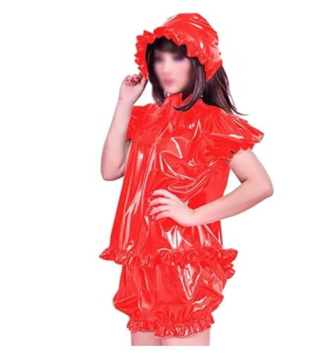 YGZHANYUANOKU PVC-Shorts-Set für Erwachsene, Lolita-Stil, kurzärmelig, hohe Taille, Pumphose, Cosplay-Kostüm mit Hut, personalisierbar, Schwarz, Größe XL YGZHANYUANOKU PVC-Shorts-Set für Erwachsene, Lolita-Stil, kurzärmelig, hohe Taille, Pumphose, Cosplay-Kostüm mit Hut, personalisierbar, Schwarz, Größe XL von YGZHANYUANOKU