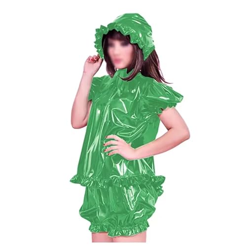 YGZHANYUANOKU PVC-Shorts-Set für Erwachsene, Lolita-Stil, kurzärmelig, hohe Taille, Pumphose, Cosplay-Kostüm mit Hut, personalisierbar, Schwarz, Größe XXL YGZHANYUANOKU PVC-Shorts-Set für Erwachsene, Lolita-Stil, kurzärmelig, hohe Taille, Pumphose, Cosplay-Kostüm mit Hut, personalisierbar, Schwarz, Größe XXL von YGZHANYUANOKU
