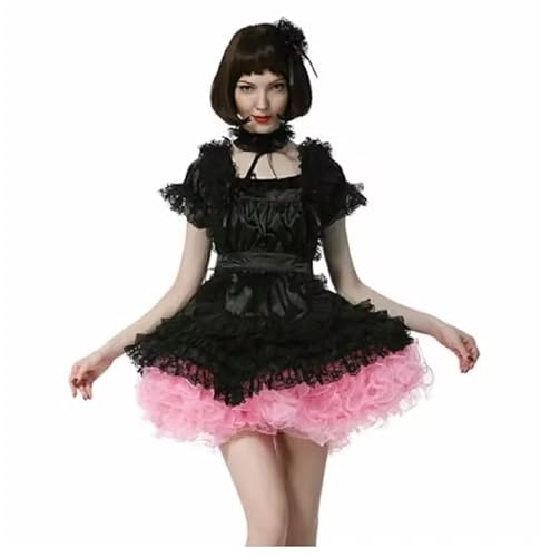 YGZHANYUANOKU Sissy Cosplay-Kostüm, Satinkleid, quadratischer Ausschnitt, Halloween-Kostüm, Schwarz, Größe 7XL YGZHANYUANOKU Sissy Cosplay-Kostüm, Satinkleid, quadratischer Ausschnitt, Halloween-Kostüm, Schwarz, Größe 7XL von YGZHANYUANOKU