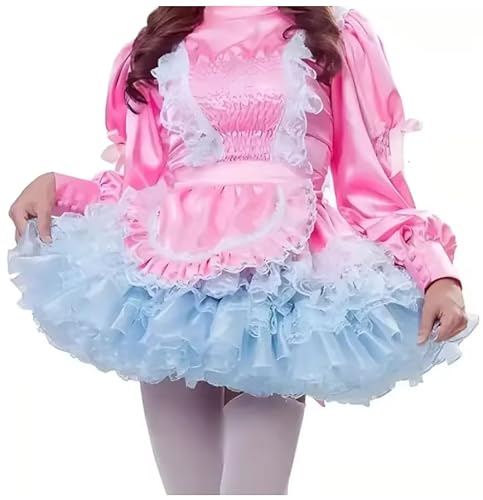 YGZHANYUANOKU Sissy Cosplay-Kostüm-Set, Blau, Rosa, Größe 4XL von YGZHANYUANOKU