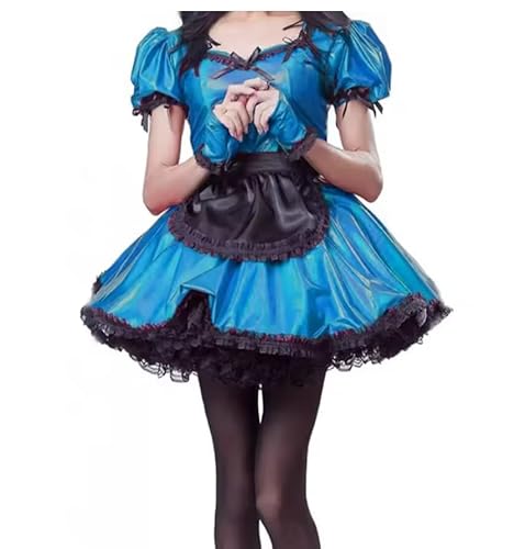 YGZHANYUANOKU Sissy Lolita Kleider, Dienstmädchenkleid, metallische Puffärmel, abschließbar, Dienstmädchen, Uniform, Anime, Cosplay, Bühnenkostüm, personalisierbar, blau, 4XL YGZHANYUANOKU Sissy Lolita Kleider, Dienstmädchenkleid, metallische Puffärmel, abschließbar, Dienstmädchen, Uniform, Anime, Cosplay, Bühnenkostüm, personalisierbar, blau, 4XL von YGZHANYUANOKU