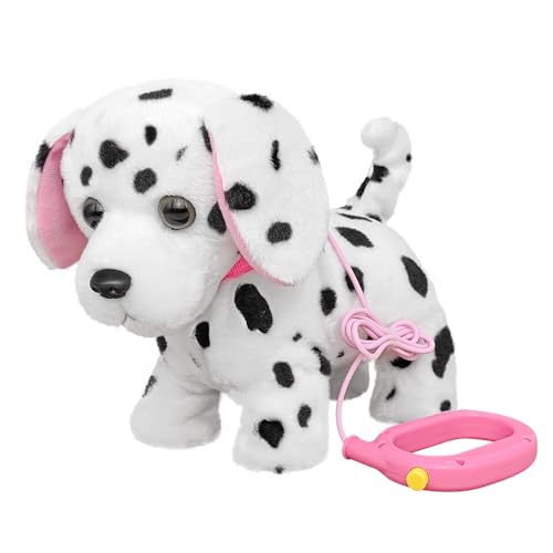 YH YUHUNG Elektrischer Hund Mit Leine Der Läuft und Bellt - Interaktives Haustier Spielzeug für Kinder Ab 3 Jahren (Dalmatiner) von YH YUHUNG