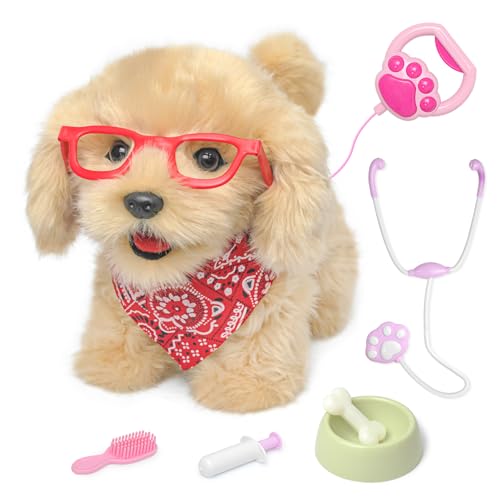 YH YUHUNG Hunde Spielzeug für Kinder, interaktiver Welpe Hund mit Leine, der läuft und bellt, realistischer elektronischer Plüsch-Roboter Hund, Pflege-Set, pädagogisches Spielzeug ab 3 Jahren YH YUHUNG Hunde Spielzeug für Kinder, interaktiver Welpe Hund mit Leine, der läuft und bellt, realistischer elektronischer Plüsch-Roboter Hund, Pflege-Set, pädagogisches Spielzeug ab 3 Jahren von YH YUHUNG