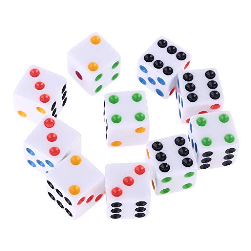 YHAILI 10 Teile/Satz D6 Sechsseitige Würfel Platz Undurchsichtige Würfel Rollenspiel Für Party von YHAILI