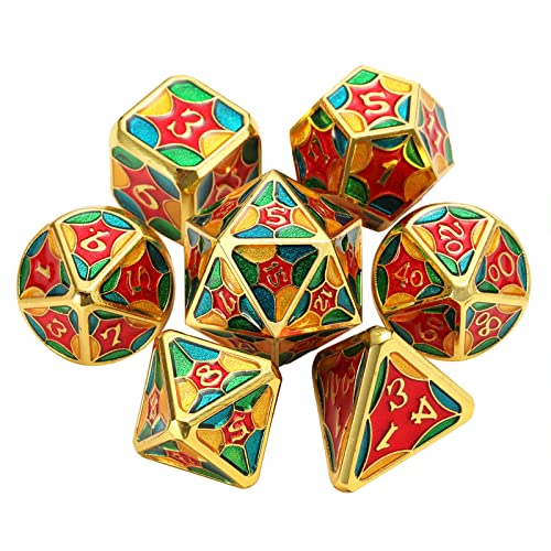 YHAILI 7pcs/Set Metal Dices Facettenreicher Verschiedener Formen Polyedrisch Digitales Spiel Für Club/Party/Familienspielzubehör YHAILI 7pcs/Set Metal Dices Facettenreicher Verschiedener Formen Polyedrisch Digitales Spiel Für Club/Party/Familienspielzubehör von YHAILI