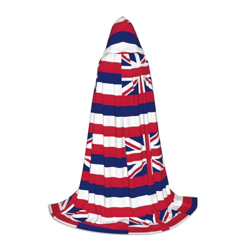 Kapuzenumhang mit Hawaii-Flagge, stilvoller und vielseitiger Umhang für alle Jahreszeiten, passend für Karneval, Kostümpartys von YHBLYKXP