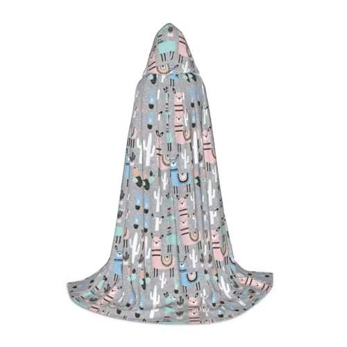 Kapuzenumhang mit Lama-Kaktus-Druck, stilvoller und vielseitiger Umhang für alle Jahreszeiten, passend für Karneval, Kostümpartys Kapuzenumhang mit Lama-Kaktus-Druck, stilvoller und vielseitiger Umhang für alle Jahreszeiten, passend für Karneval, Kostümpartys von YHBLYKXP