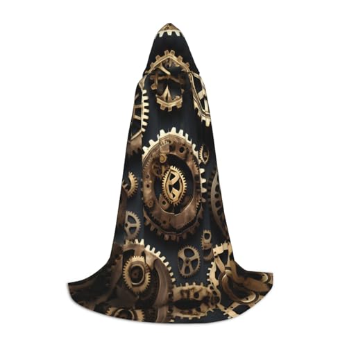 Steampunk Gears Print Hooded Cape - Stilvoller und vielseitiger Umhang für alle Jahreszeiten, passend für Karneval, Kostümpartys Steampunk Gears Print Hooded Cape - Stilvoller und vielseitiger Umhang für alle Jahreszeiten, passend für Karneval, Kostümpartys von YHBLYKXP