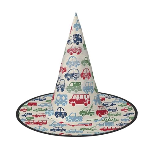 YHBLYKXP Auto Verstellbarer Halloween-Hexenhut mit faltbarer Krempe für Kostümparty, Karneval, Maskenball von YHBLYKXP