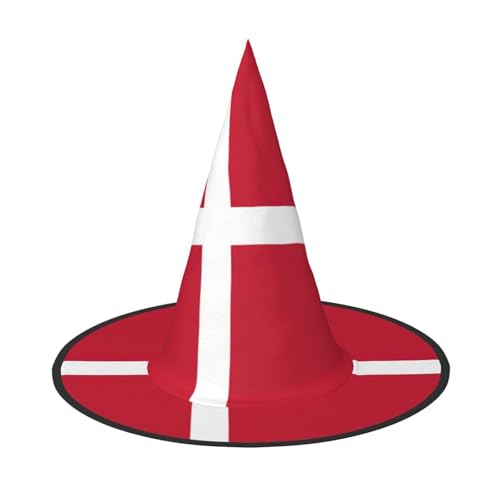 YHBLYKXP Dänische Flagge, verstellbarer Halloween-Hexenhut mit faltbarer Krempe, für Kostümparty, Karneval, Maskenball YHBLYKXP Dänische Flagge, verstellbarer Halloween-Hexenhut mit faltbarer Krempe, für Kostümparty, Karneval, Maskenball von YHBLYKXP