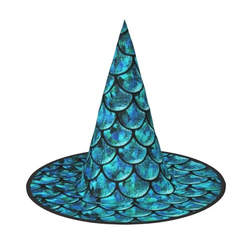 YHBLYKXP Fischschuppe, verstellbarer Halloween-Hexenhut mit faltbarer Krempe, für Kostümparty, Karneval, Maskenball YHBLYKXP Fischschuppe, verstellbarer Halloween-Hexenhut mit faltbarer Krempe, für Kostümparty, Karneval, Maskenball von YHBLYKXP