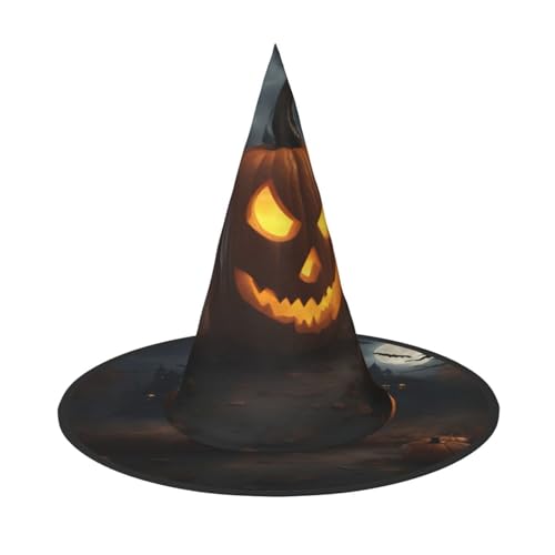 YHBLYKXP Halloween-Kürbis-Hexenhut mit faltbarer Krempe, verstellbar, für Kostümparty, Karneval, Maskenball von YHBLYKXP