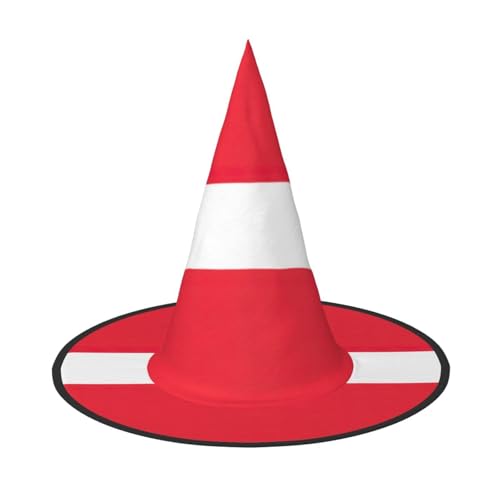 YHBLYKXP Hexenhut mit österreichischer Flagge, verstellbar, mit faltbarer Krempe, für Kostümparty, Karneval, Maskenball von YHBLYKXP