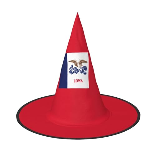 YHBLYKXP Iowa Hexenhut mit faltbarer Krempe, Staatsflagge, verstellbar, für Kostümparty, Karneval, Maskenball von YHBLYKXP