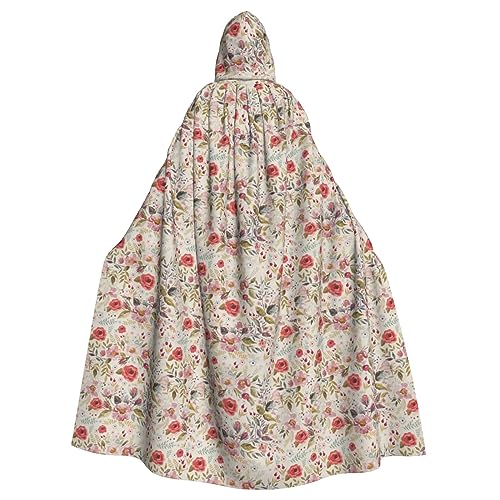 YHBLYKXP Kapuzenumhang mit Blumenmuster für Erwachsene, übergroßer Kapuzenumhang mit Fliege, Partykleid für Erwachsene von YHBLYKXP