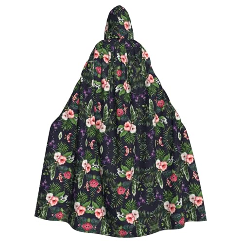 YHBLYKXP Kapuzenumhang mit Blumenmuster für Erwachsene, übergroßer Kapuzenumhang mit Fliege, Partykleid für Erwachsene von YHBLYKXP