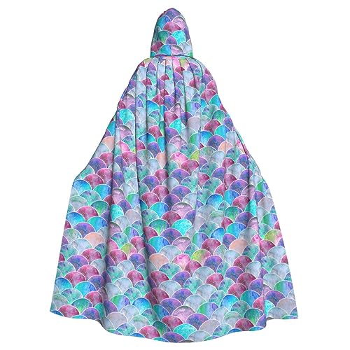 YHBLYKXP Kapuzenumhang mit Fischschuppenmotiv für Erwachsene, übergroßer Kapuzenumhang mit Fliege, Partykleid für Erwachsene von YHBLYKXP