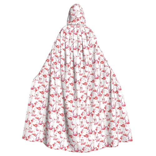YHBLYKXP Kapuzenumhang mit Flamingo-Muster für Erwachsene, übergroßer Kapuzenumhang mit Fliege, Partykleid für Erwachsene von YHBLYKXP