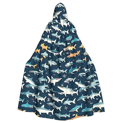 YHBLYKXP Kapuzenumhang mit Hai-Motiv, nautischer Druck, für Erwachsene, übergroßer Kapuzenumhang mit Fliege, Partykleid für Erwachsene YHBLYKXP Kapuzenumhang mit Hai-Motiv, nautischer Druck, für Erwachsene, übergroßer Kapuzenumhang mit Fliege, Partykleid für Erwachsene von YHBLYKXP
