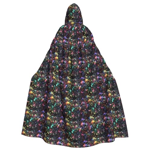 YHBLYKXP Kapuzenumhang mit buntem Standarddruck für Erwachsene, übergroßer Kapuzenumhang mit Fliege, Partykleid für Erwachsene von YHBLYKXP