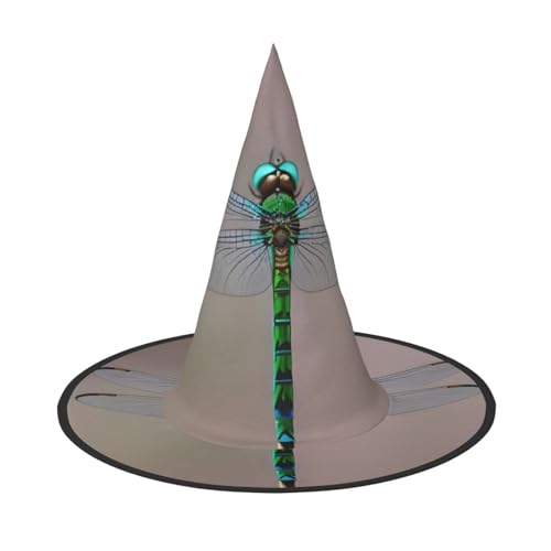 YHBLYKXP Libelle, verstellbarer Halloween-Hexenhut mit faltbarer Krempe, für Kostümparty, Karneval, Maskenball von YHBLYKXP