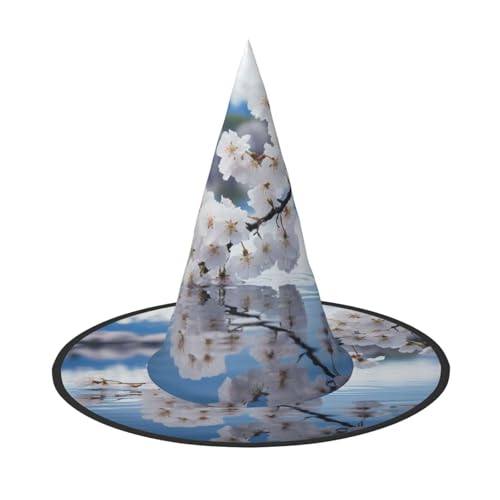 YHBLYKXP Mount Fuji Japan verstellbarer Halloween-Hexenhut mit faltbarer Krempe für Kostümparty, Karneval, Maskenball von YHBLYKXP