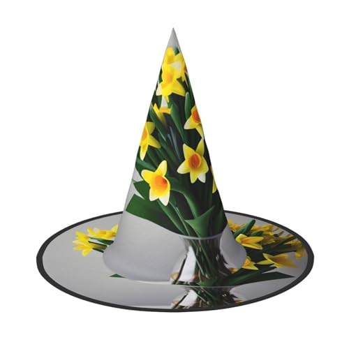 YHBLYKXP Narzissenstrauß verstellbarer Halloween-Hexenhut mit faltbarer Krempe für Kostümparty, Karneval, Maskenball YHBLYKXP Narzissenstrauß verstellbarer Halloween-Hexenhut mit faltbarer Krempe für Kostümparty, Karneval, Maskenball von YHBLYKXP
