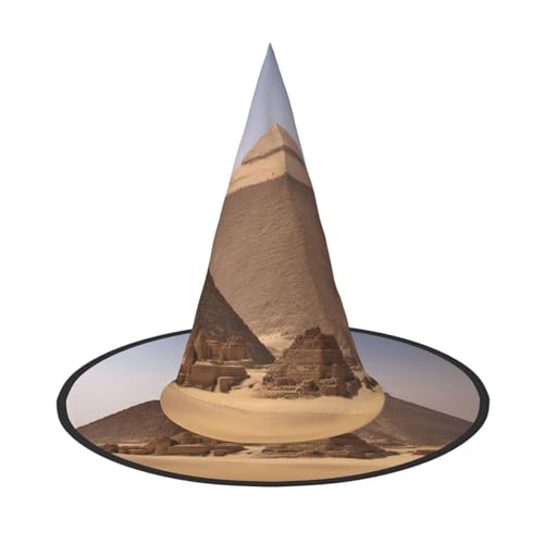 YHBLYKXP Pyramids of Egypt verstellbarer Halloween-Hexenhut mit faltbarer Krempe, für Kostümparty, Karneval, Maskenball von YHBLYKXP