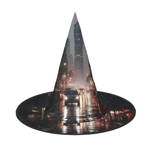 YHBLYKXP Taipeh-Landschaft, verstellbarer Halloween-Hexenhut mit faltbarer Krempe, für Kostümparty, Karneval, Maskenball YHBLYKXP Taipeh-Landschaft, verstellbarer Halloween-Hexenhut mit faltbarer Krempe, für Kostümparty, Karneval, Maskenball von YHBLYKXP