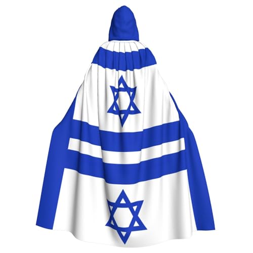 YHBLYKXP Umhang mit Kapuze für Erwachsene, Motiv: israelische Flagge, für Partys, Karneval, Cosplay, Kostüme, Bühnenaufführungen, Events YHBLYKXP Umhang mit Kapuze für Erwachsene, Motiv: israelische Flagge, für Partys, Karneval, Cosplay, Kostüme, Bühnenaufführungen, Events von YHBLYKXP
