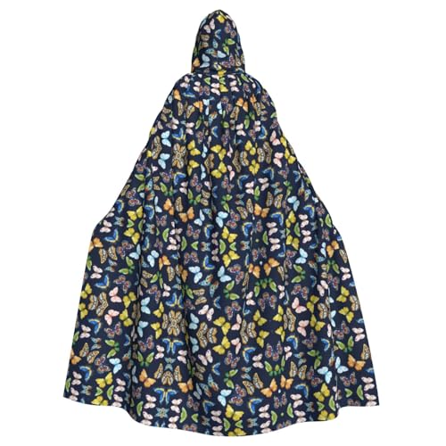 YHBLYKXP Umhang mit buntem Schmetterlings-Motiv, für Erwachsene, übergroßer Kapuzenumhang mit Fliege, Partykleid für Erwachsene YHBLYKXP Umhang mit buntem Schmetterlings-Motiv, für Erwachsene, übergroßer Kapuzenumhang mit Fliege, Partykleid für Erwachsene von YHBLYKXP
