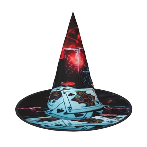 YHBLYKXP Verstellbarer Halloween-Hexenhut mit faltbarer Krempe, für Kostümparty, Karneval, Maskenball von YHBLYKXP