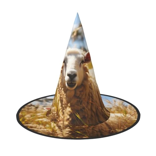 YHBLYKXP Verstellbarer Halloween-Hexenhut mit faltbarer Krempe für Kostümparty, Karneval, Maskenball von YHBLYKXP